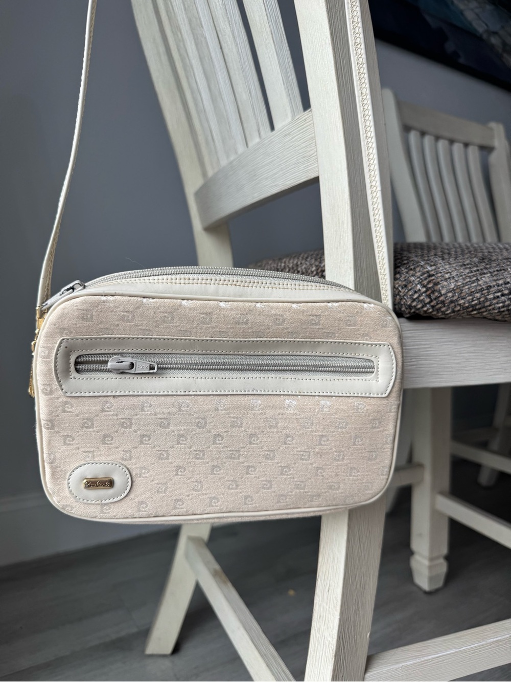Pierre Cardin Cream Crossbody Bag with Zip Pocket